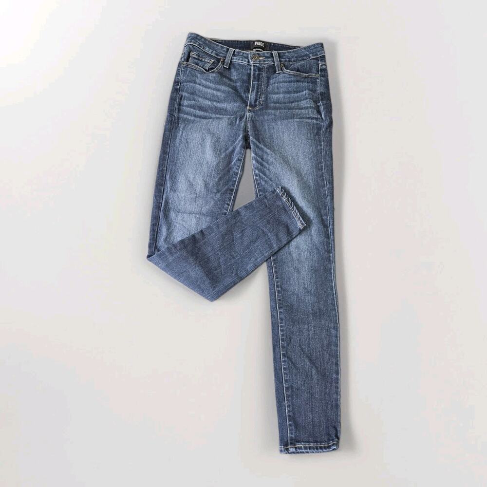 Paige Hoxton Ankle Skinny Jeans Womens 28 (actual 28x27) Blue Denim Mid Rise Zip